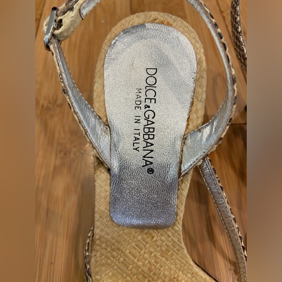 DOLCE & GABBANA shoes Raffia & Fruit Snakeskin Slingback Sandals Heels - Picture 8 of 14